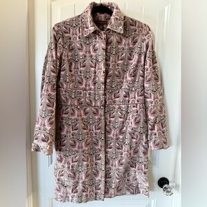 Velvety Bandalino grey and pink coat. Size M